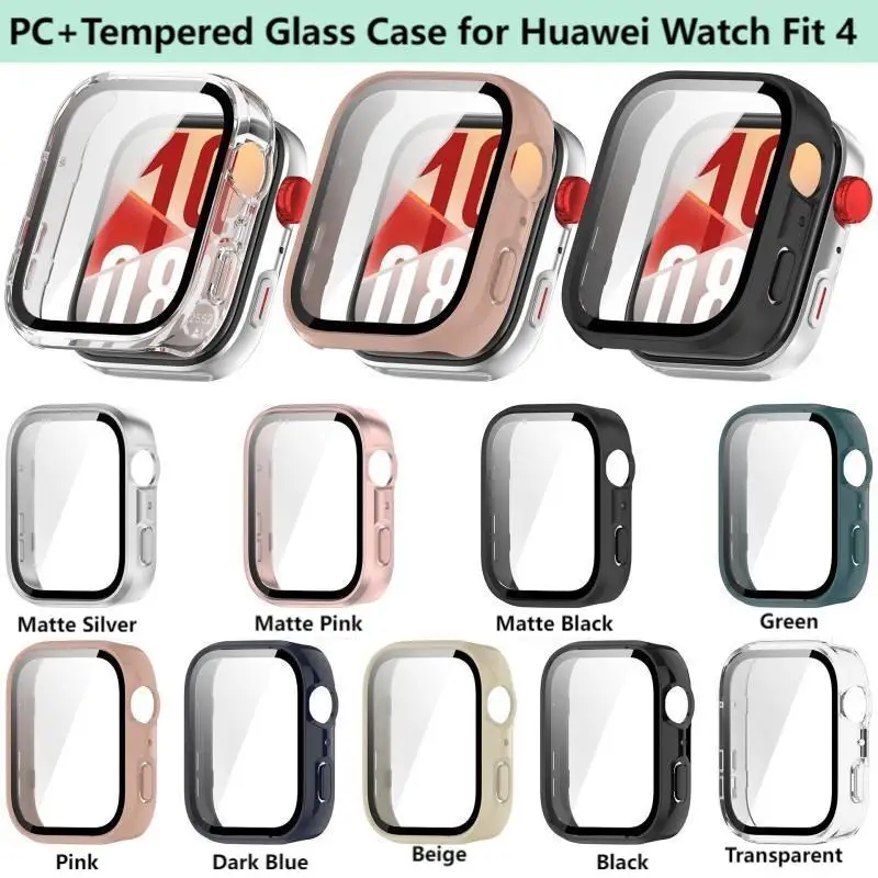 Glass Case for Huawei Watch Fit 4 /4 Pro Screen Protector Bumper  Frame for Huawei Watch Fit 4Pro Fit4 Cover Shell Accessories