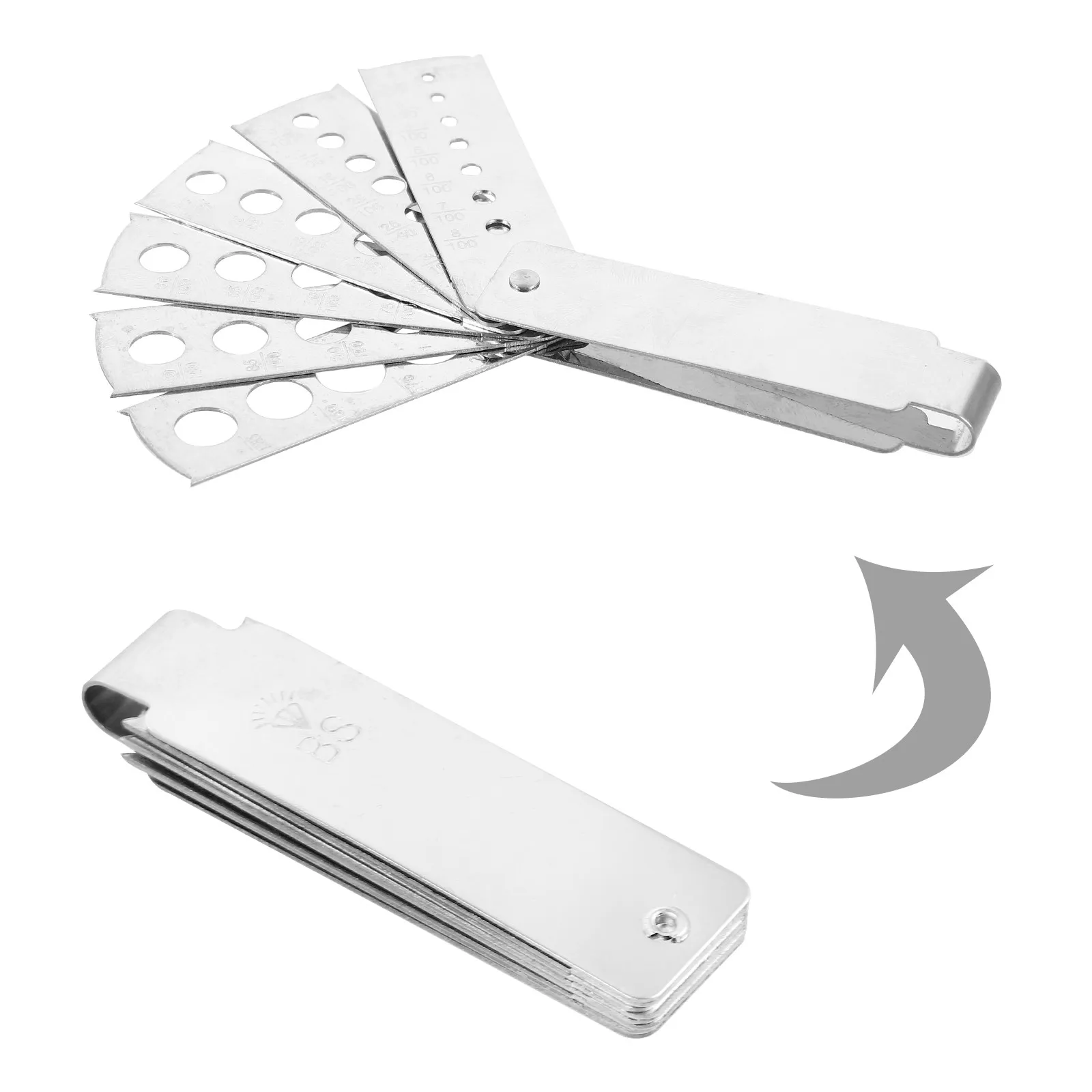 1Set Multi Hole Stainless Steel Gem Sizer Portable Gem Measuring Tool Jewelry Craft Tool Gemologist Accessories