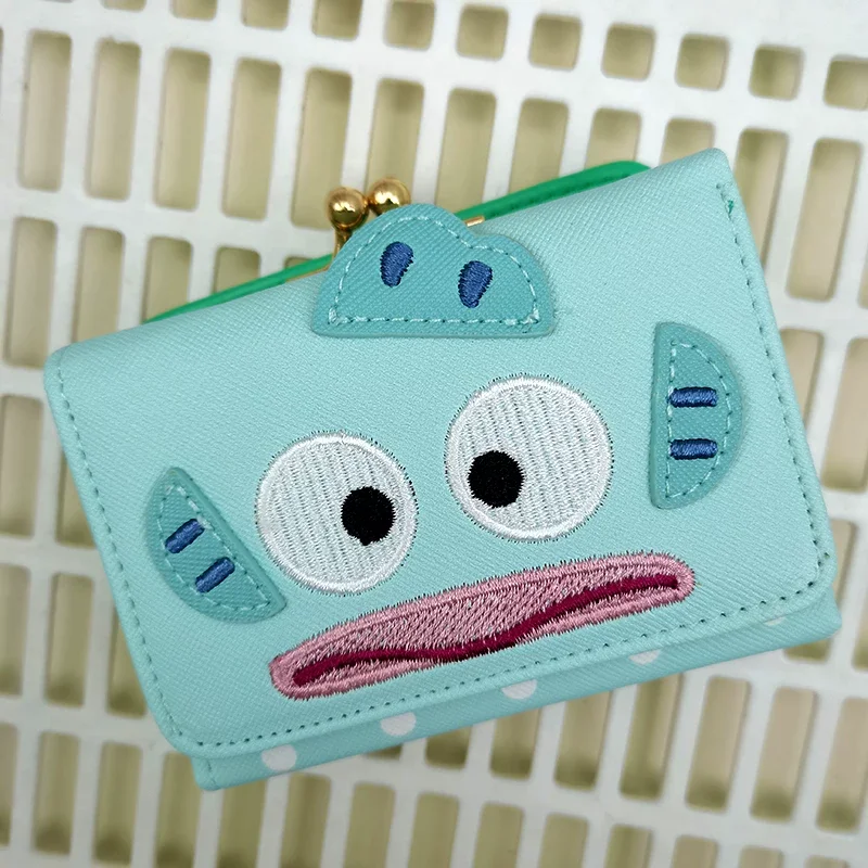 Fashion Hangyodon Wallet Leather Purse Green Unique Fish Anime Cute Short Wallets for Women Kawaii Purses Money Clips Bag