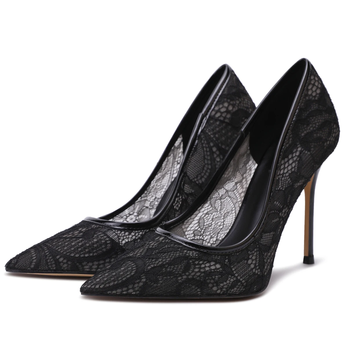 【Measure Your Feet Length Before Order】Lace Luxry Designer Women Pumps High Heel Pointy Toe Party Evening Lady Shoes 160-CHC-33