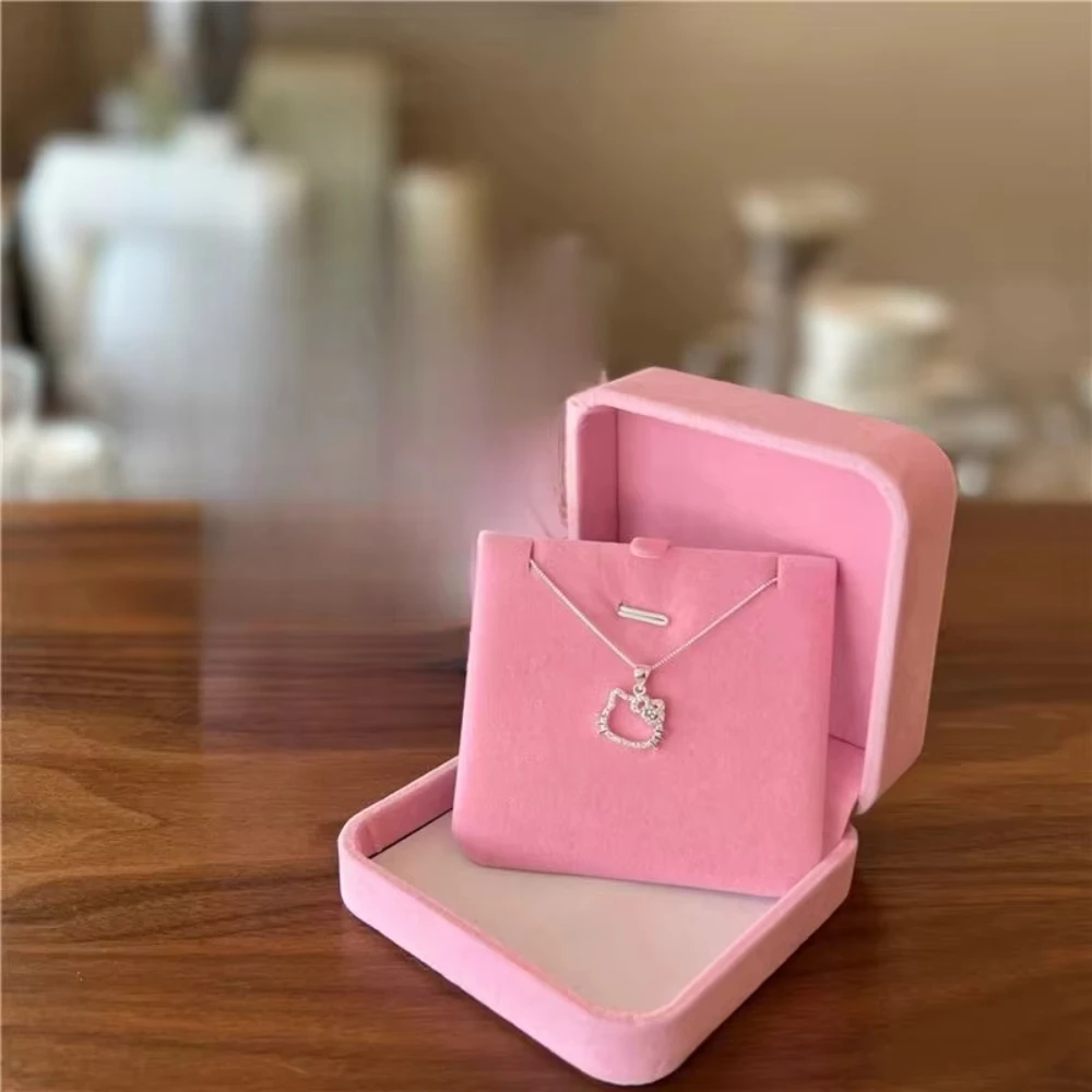 الكرتون مرحبا كيتي قلادة القلائد موضة القوس لطيف المعادن القط خاتم اكسسوارات عيد ميلاد قلادة هدايا للفتيات #3