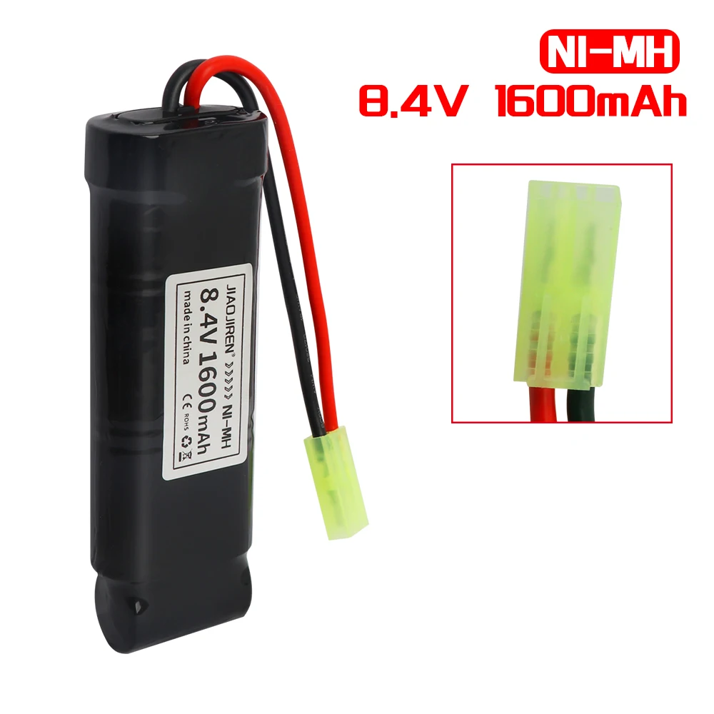 Ni-MH 1600mAh 8.4V Airsoft Battery Flat Pack Batteries  with Mini Tamiya Connector for Air Gun MP5 M60 Scar M249 M240B G36 view 6