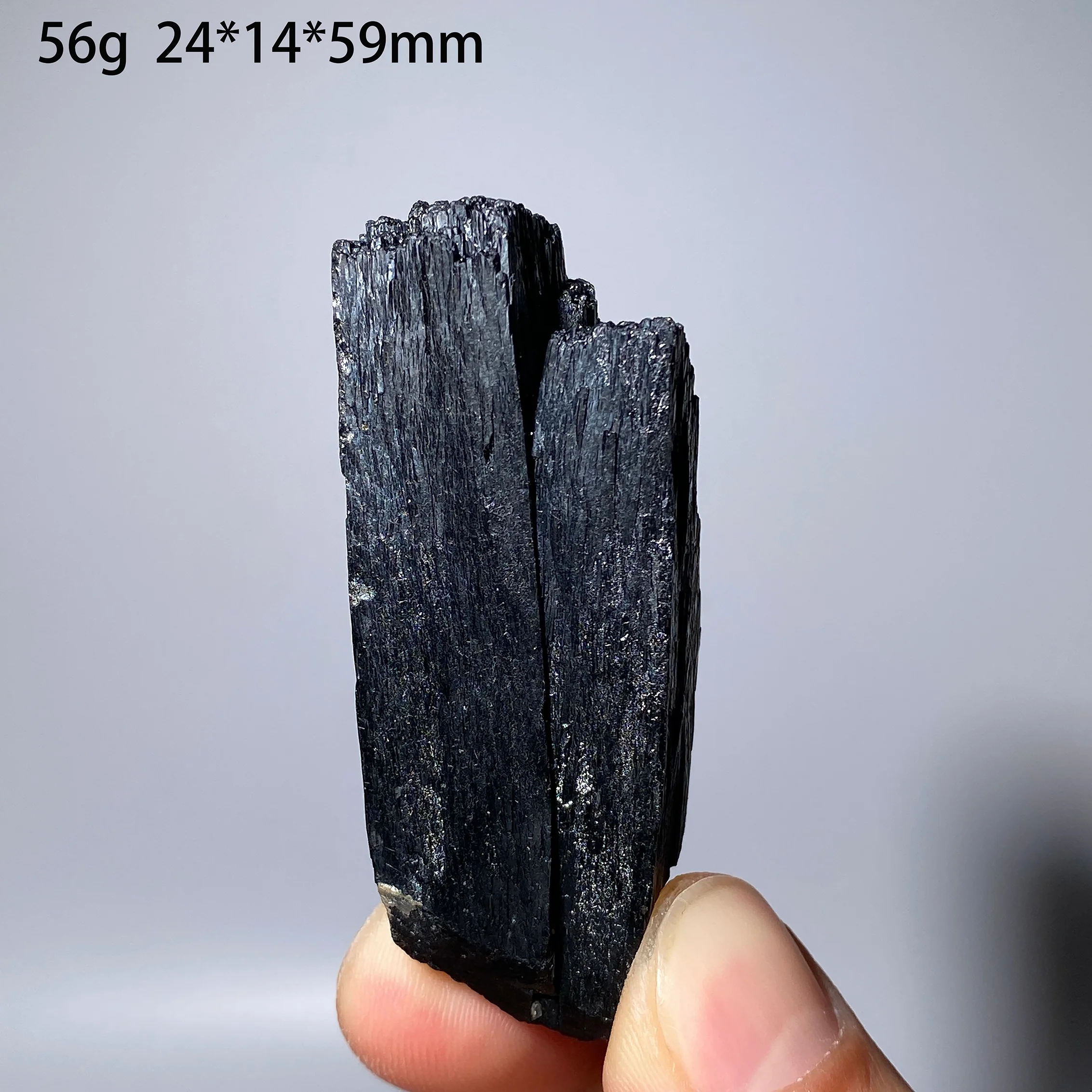 Natural Black Column Stone Specimen Raw Crystal for Meditation Energy Healing Teaching Home Decoration Collectible
