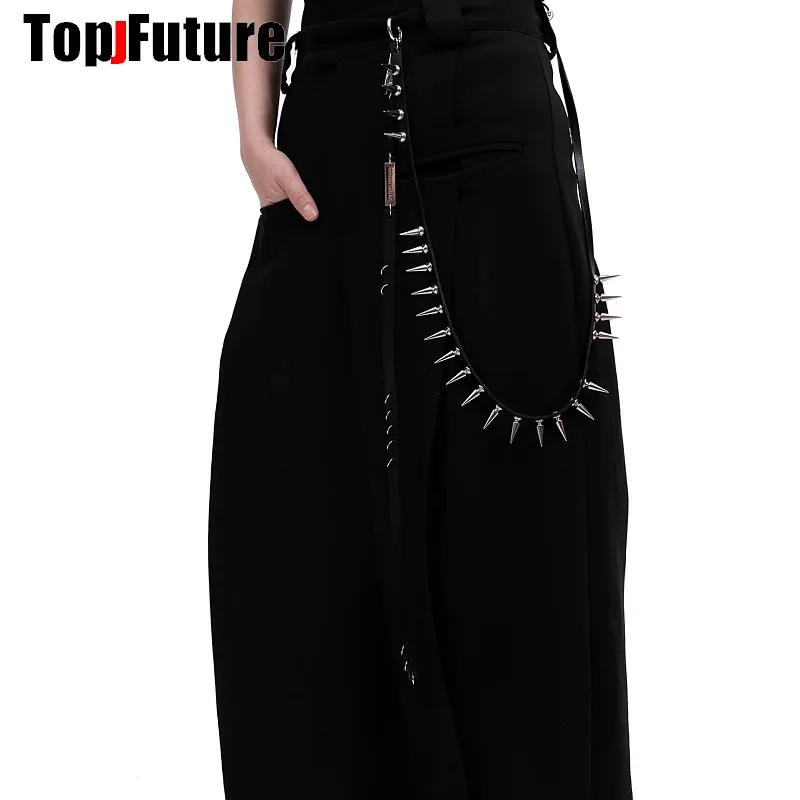 Y2k Mädchen Gothic Frauen Männer Steampunk Metall Taille Ketten Hip Hop Punk Harajuku Spike Choker Schlüssel bund trend ige Jeans Accessoires