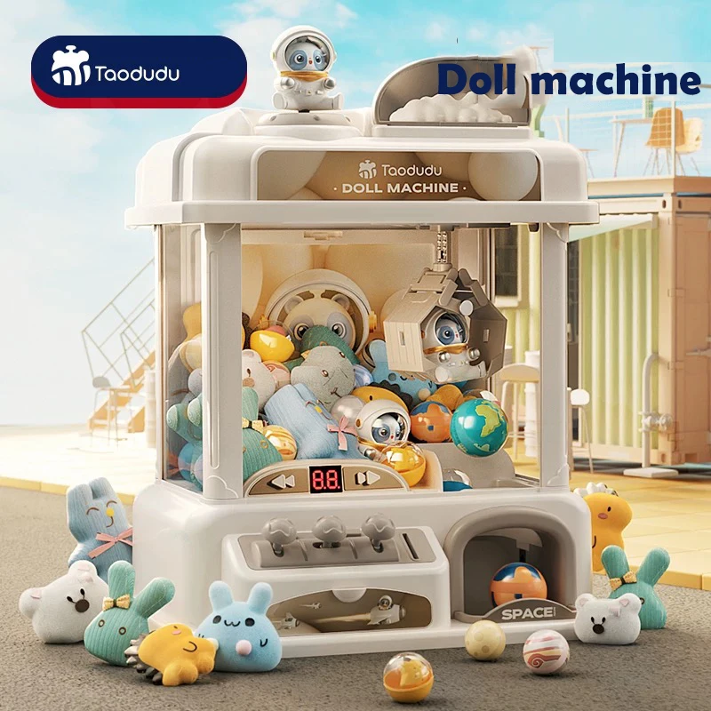 Doll Machine Kids Coin Operated Play Game Mini Claw Catch Toy Crane Machines Music Doll Children Xmas Gifts Toys Claw Machine