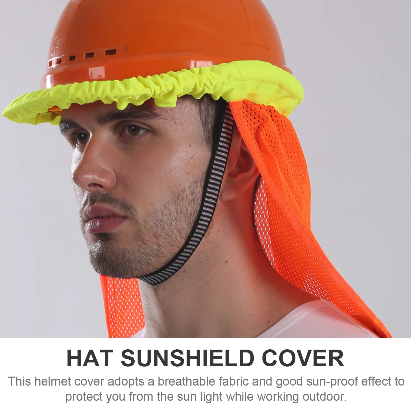 

2 Pcs Reflective Hat Cover Mesh Sun Shield High Visibility Chemical Fiber Hard Hat Brim Outdoor Safety Labor Protection