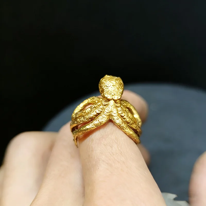 

New Arrival Vintage Punk Style Octopus Shape Open Ring Creative Personalized Finger Ring Fashion Accessory for Women Men