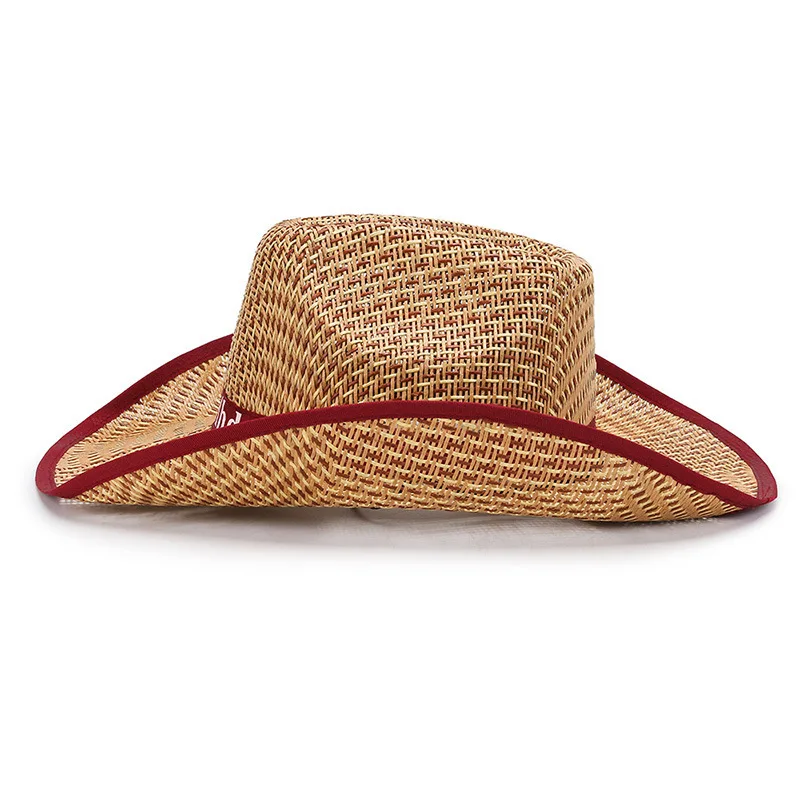 Men Women Summer Farmer Weave Breathable Sun Hat Letter Wide Brim Travel Sunscreen Fishing Outdoor Sport Fisherman Cap A15