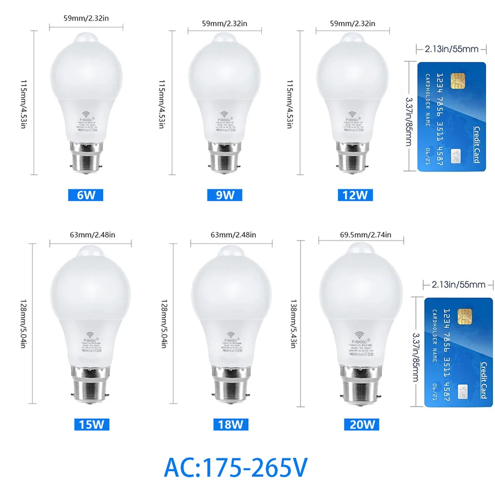 4 PCS B22 Led Bulb Radar Motion 220V 20W 18W 15W 12W 9W 6W Light Bulb Auto On Off Sensor Infrared Motion Detect Night Lamp