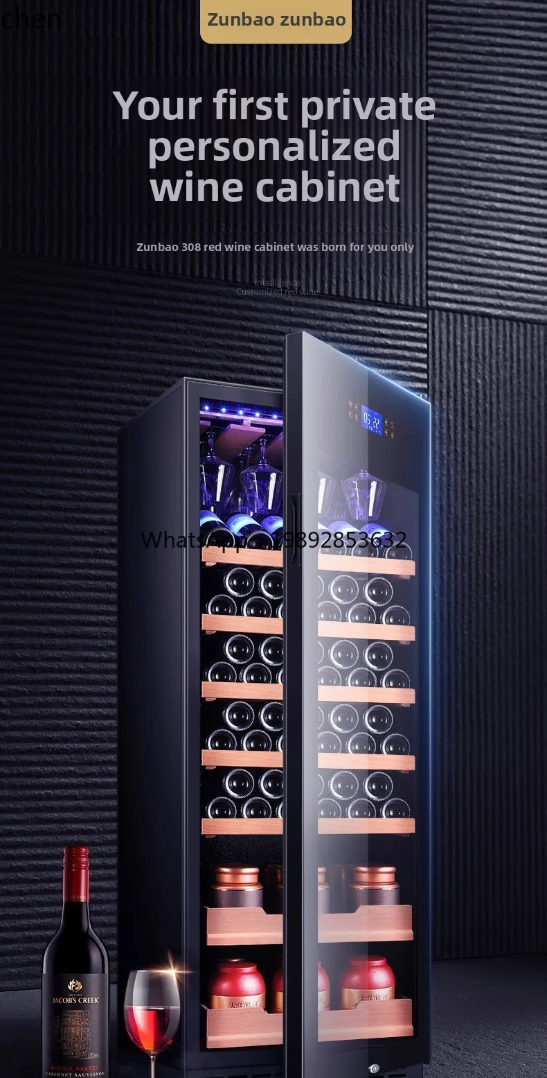 خزانة مشروبات حمراء لدرجة الحرارة، ثلاجة، بار ثلج، غرفة المعيشة المنزلية، بار ثلج، خزانة حفظ طازجة للشاي المبرد