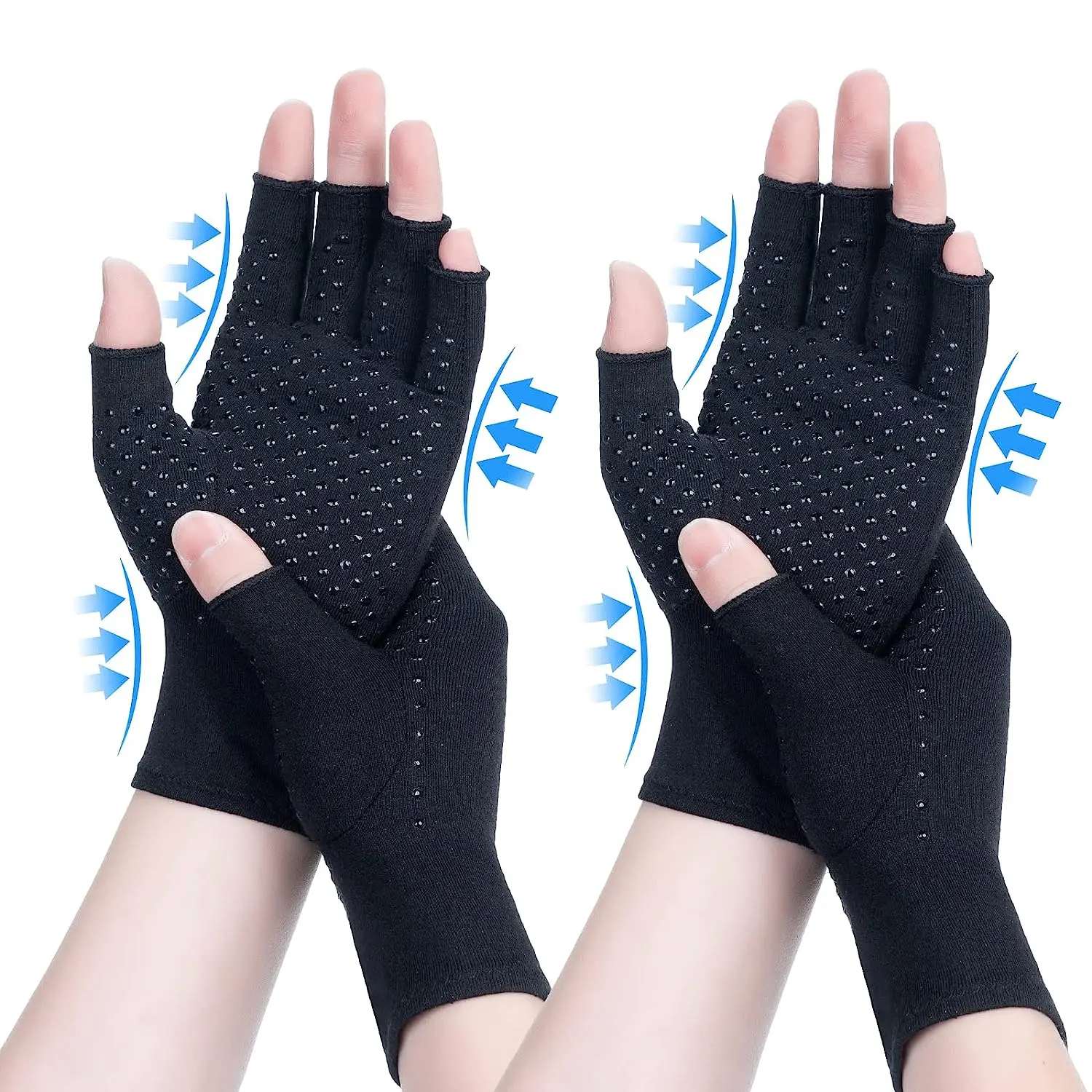 

1/2 Pairs Compression Arthritis Anti-Slip Gloves Wrist Support Brace Carpal Tunnel Pain Relief Women Men Therapy Wristband Glove