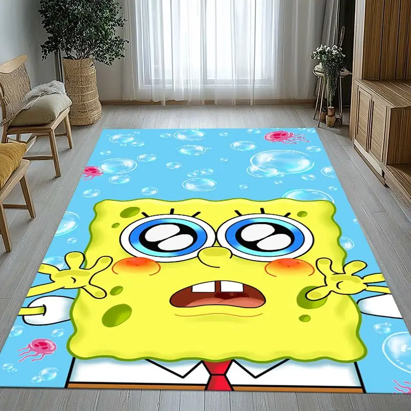 Bikini Bottom S-SpongeBob Cartoon Area Rug,Soft Non-Slip Carpet Mat for Living Room Bedroom Playroom,Sofa Floor Rug,Home Decor