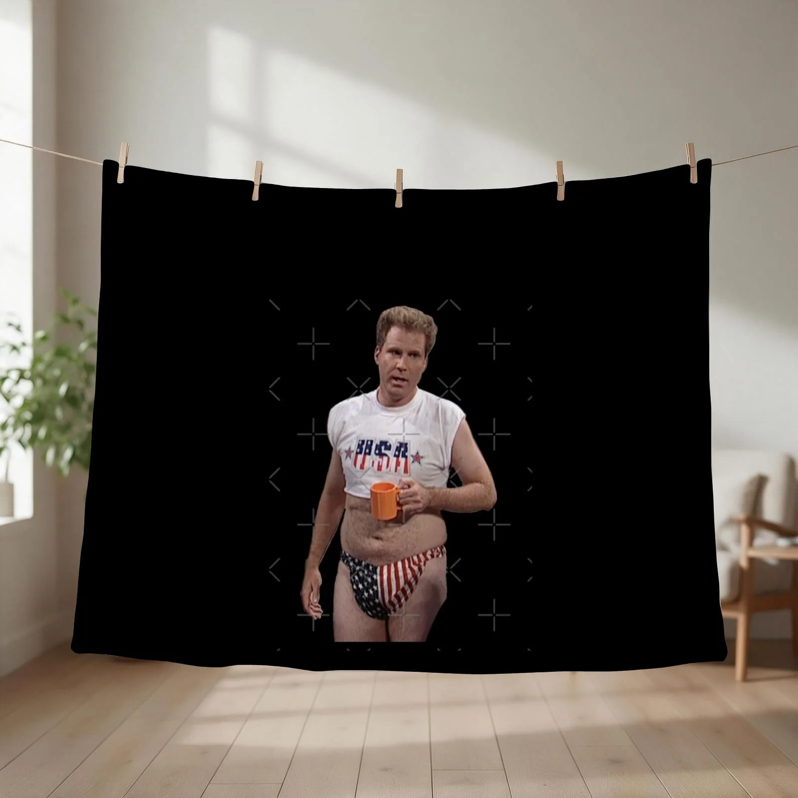 Will Ferrell - 4th of July - SNL Classic Throw Blanket couch cozy soft plush fuzzy picnic outdoor blanket