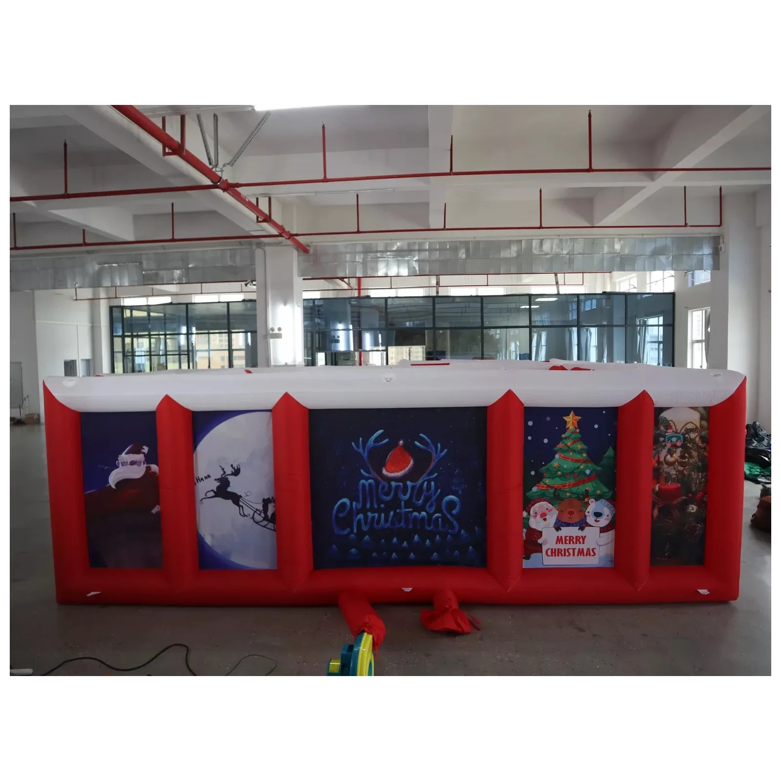 Large Red White Flat Roof Inflatable Maze 3X6m 10X20ft with Blower Sports Game Exciting Party Events Kids and Adults Outdoor Fun view 6