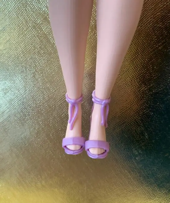 New styles toy shoes high heels flat foot shoes purple for your Tall and curvy BB dolls BBIAB1