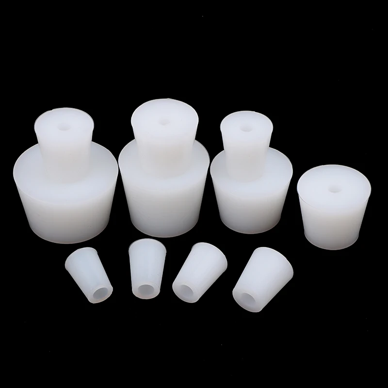 Food Grade Home Brew Wine Stoppers Conical Silicone Plug With Single Hole For Airlock Valve Bubbler Fermentation Exhaust Valve