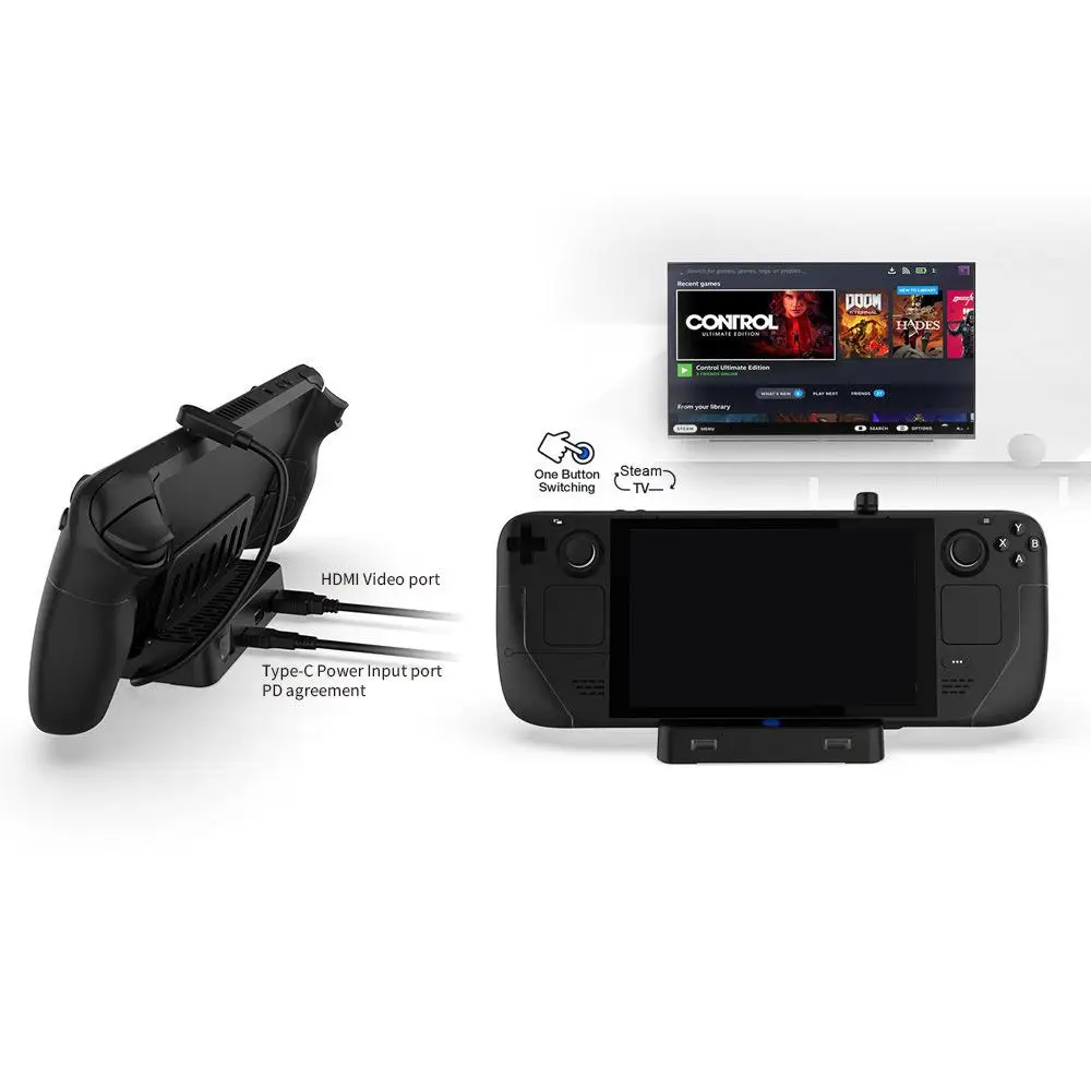 Multifunctional Base Portable Efficient Convert High Quality Clear Portable Game Console For Steam Deck Console Smooth No Lag