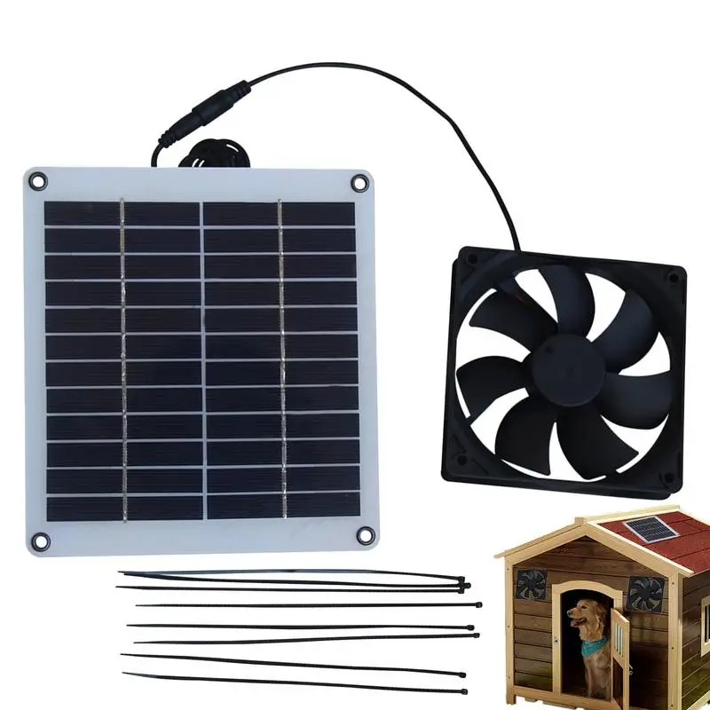 

Solar Fan For Outside Dog Kennel Silent Chicken Coop Exhaust Fan Sunproof Exhaust Fan Dustproof Pet Houses Fan For Pet Cages