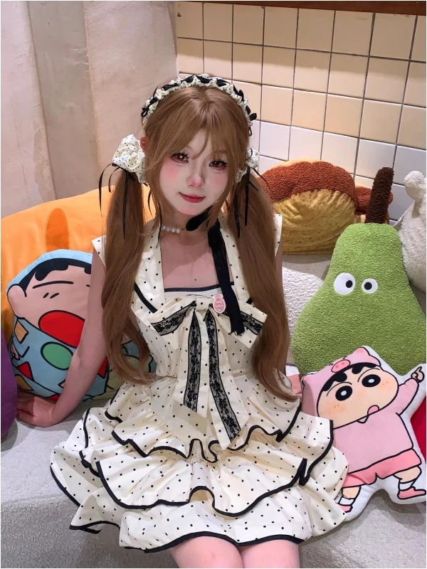 صيف جديد جميل Bal Princ Dr Design Sense Knot البولكا نقطة Svel الخصر في تنورة منتفخة كعكة ضئيلة