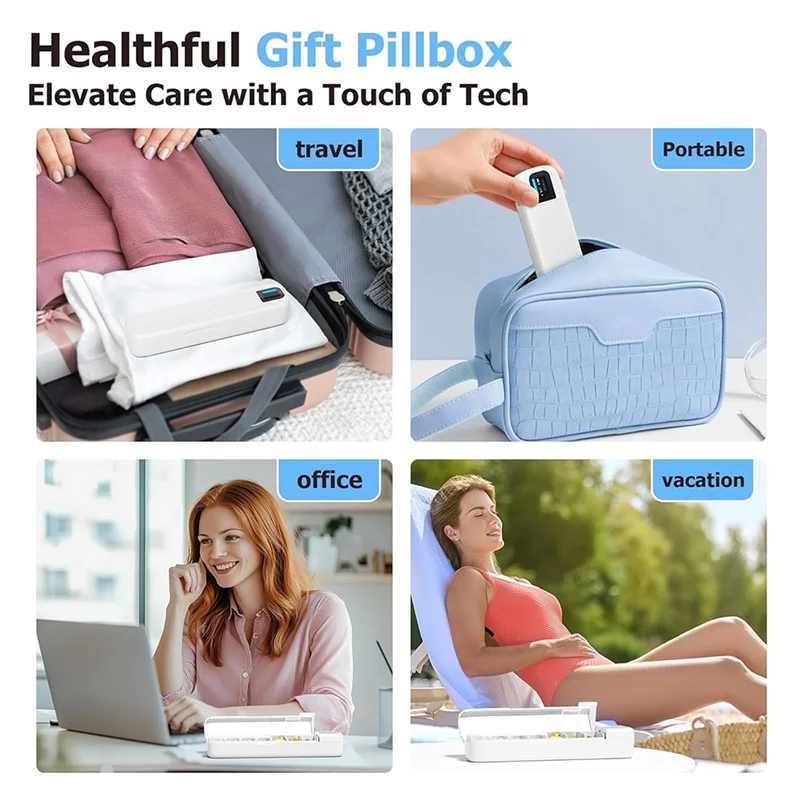 【Gift】Smart Pill Organizer With Alarm, Bluetooth Daily Once A Day Pill Dispenser 7 Day With APP, Weekly Travel Pill Case