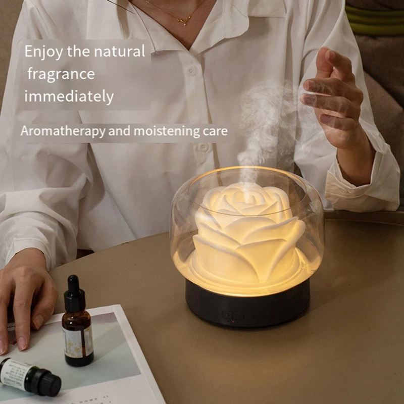 400 ミリリットル花空気浄化加湿器アロマエッセンシャルオイルディフューザー雰囲気ライト家庭用米国プラグ