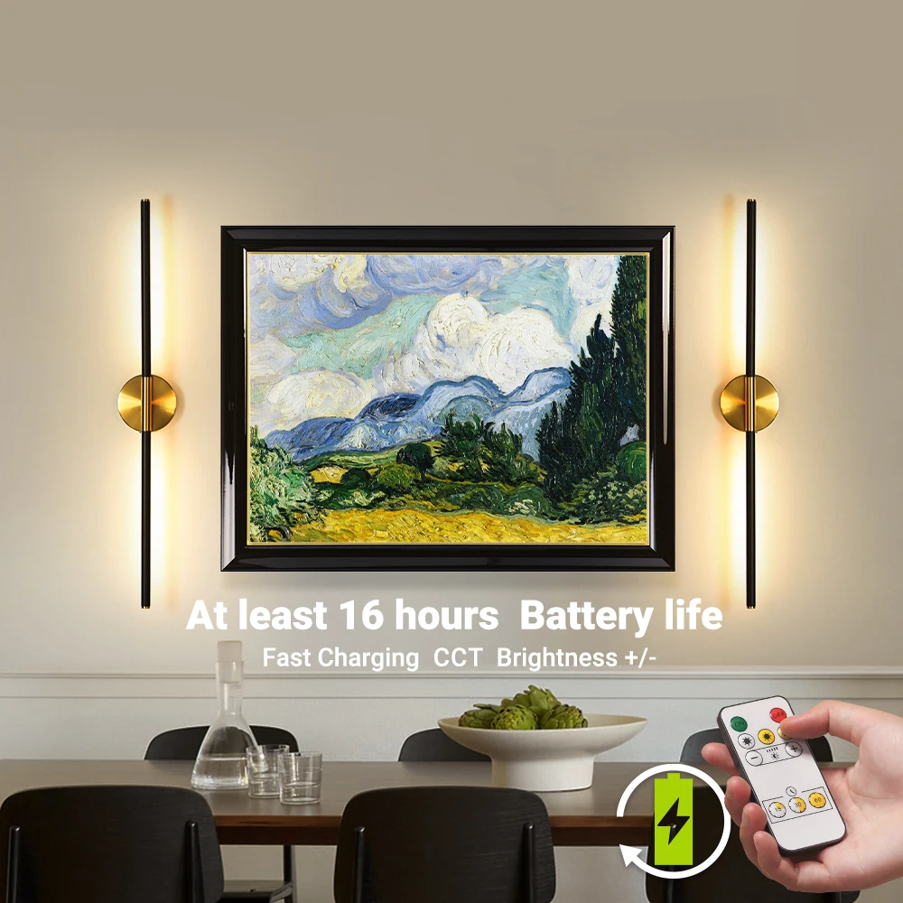 Rechargeable LED Wall Lamp 40CM Wireless Lamp 4400mAh Picture Light with Remote Control Interior Wall Light