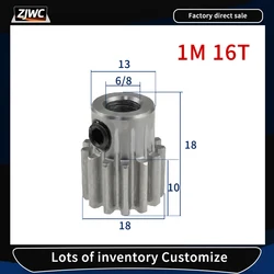 1Pc 1 Mod Ingranaggio cilindrico 1 Mod 16 denti 1M16T Motore Ingranaggio sporgente Foro cremagliera 5mm 6mm 6.35mm 8mm