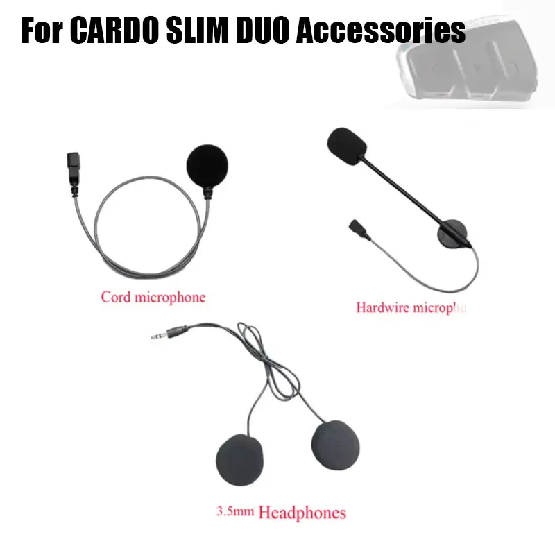 

Для мотоциклетного шлема Cardo SLIM DUO: Bluetooth-интерком, мягкий проводной микрофон, жесткий проводной микрофон и динамик 3,5 мм, 40 мм.