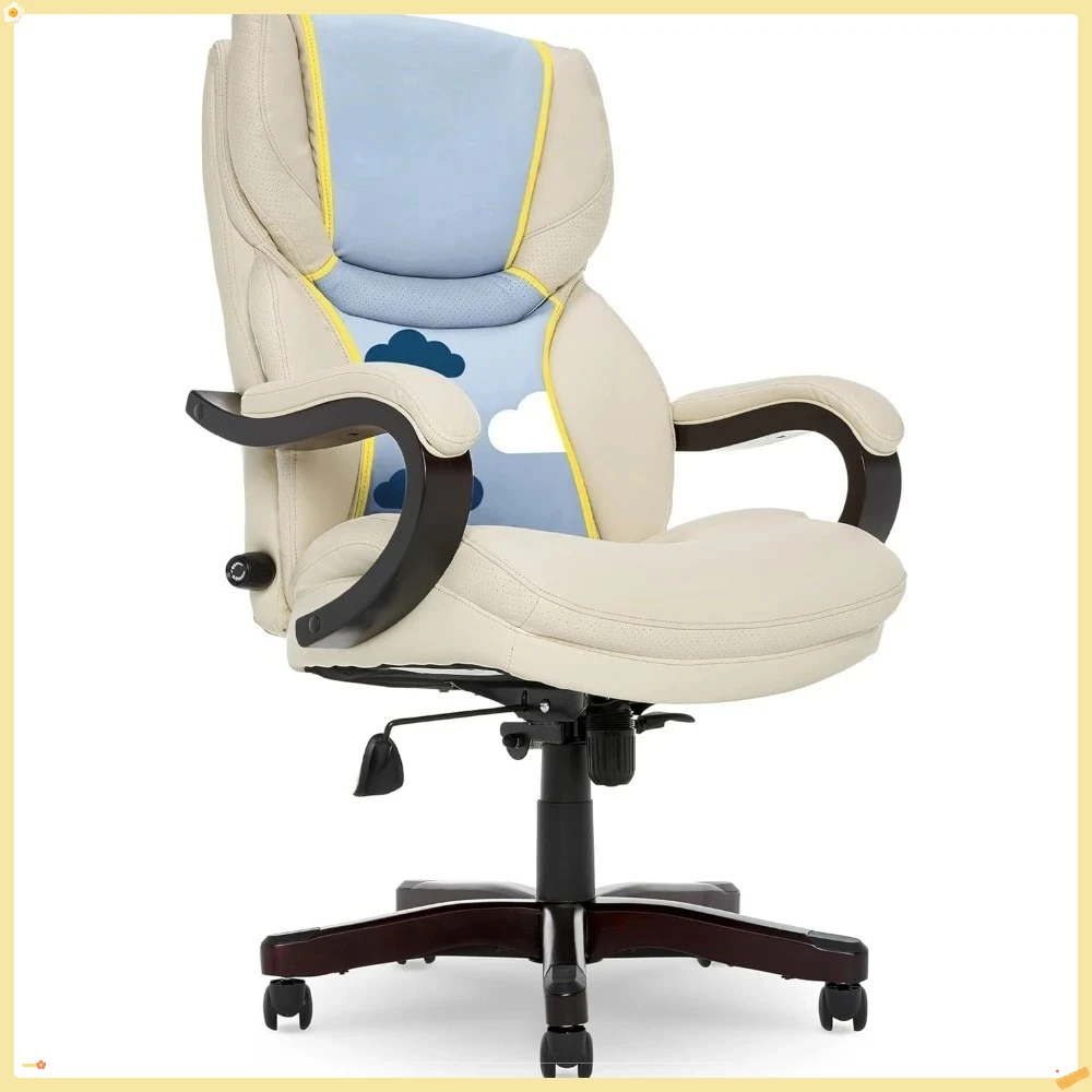 Kursi Kantor Eksekutif Besar & Tinggi, Ergonomis dengan Sandaran Tinggi dan Penyangga Lumbar yang Dapat Disesuaikan, Bantal Semi Mewah dan Bantal Tubuh
