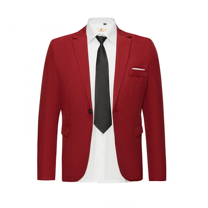 Men suit jacket Korean style leisure 1 grain buckle slim-fit solid color blazer
