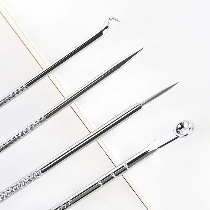 4-delige professionele mee-eterverwijderingsset - Diepe reiniging en huidreinigingshulpmiddelen voor het verwijderen van acne - Beauty Tools
