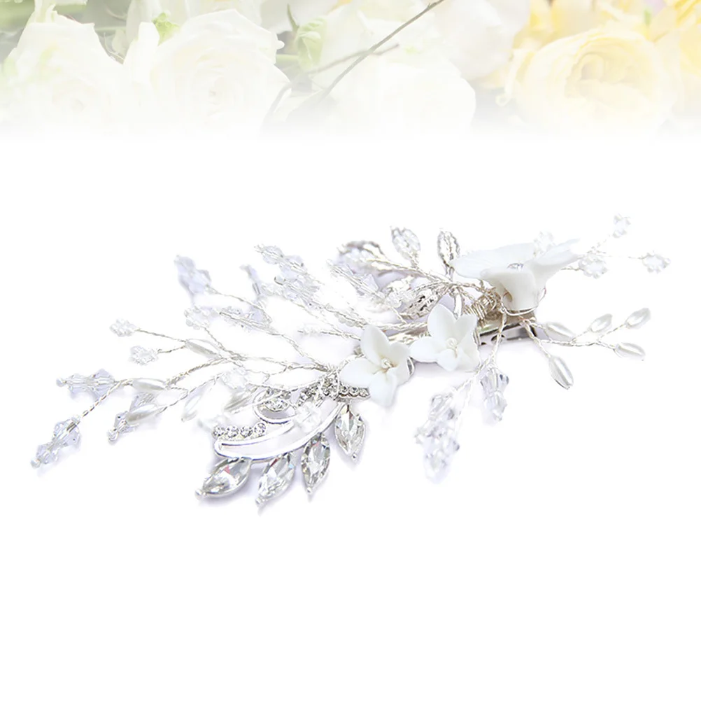 

1 Piece Rhinestone Hairpins Crystal Flower Hair Clip Bridal Barrettes Elegant Wedding Hair Accessories for Bride Bridesmaid