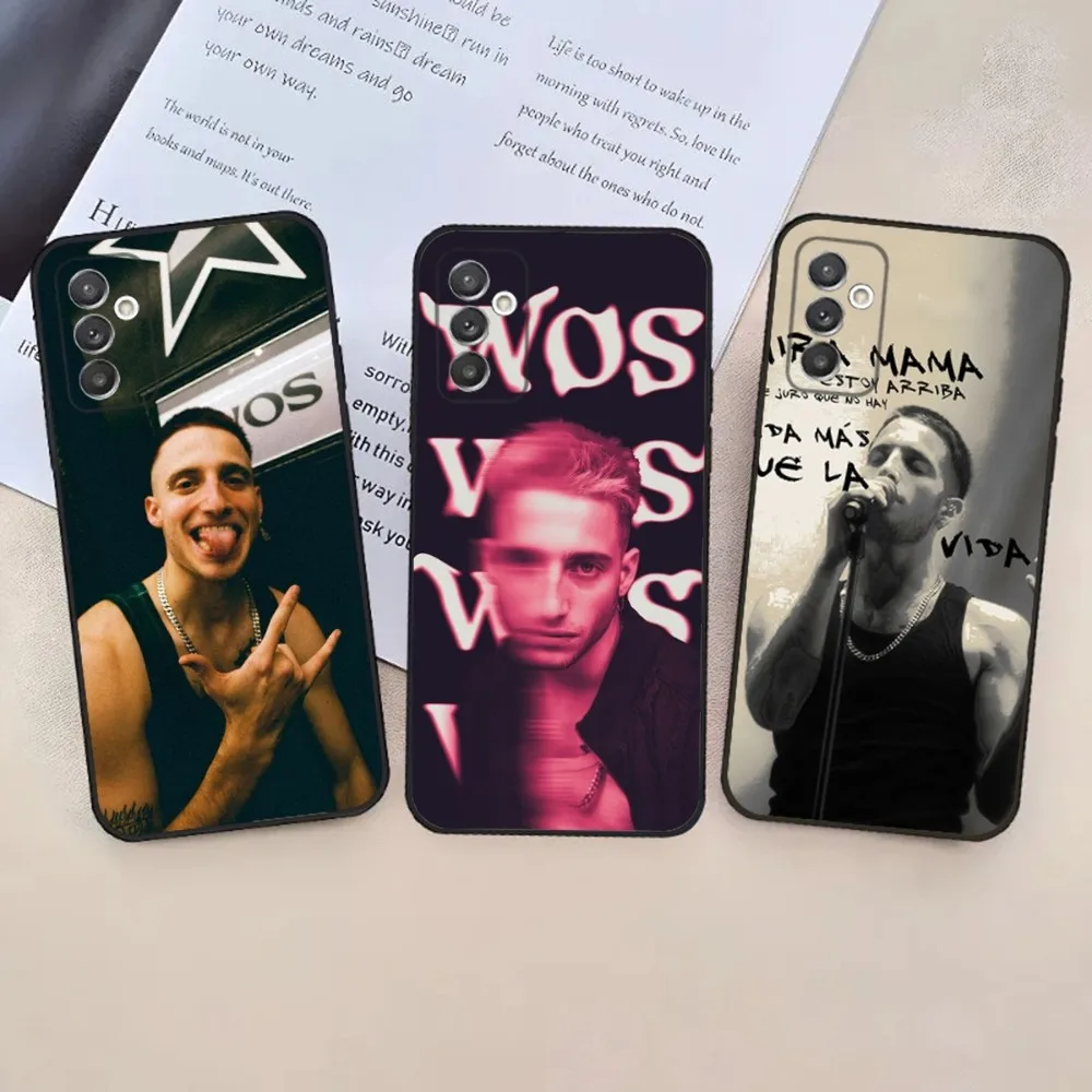 

Wos Argentine Singer Phone Case For Samsung S24,23,22,30,21,10,9,Ultra,Plus,Lite,FE,5G Black Soft Case
