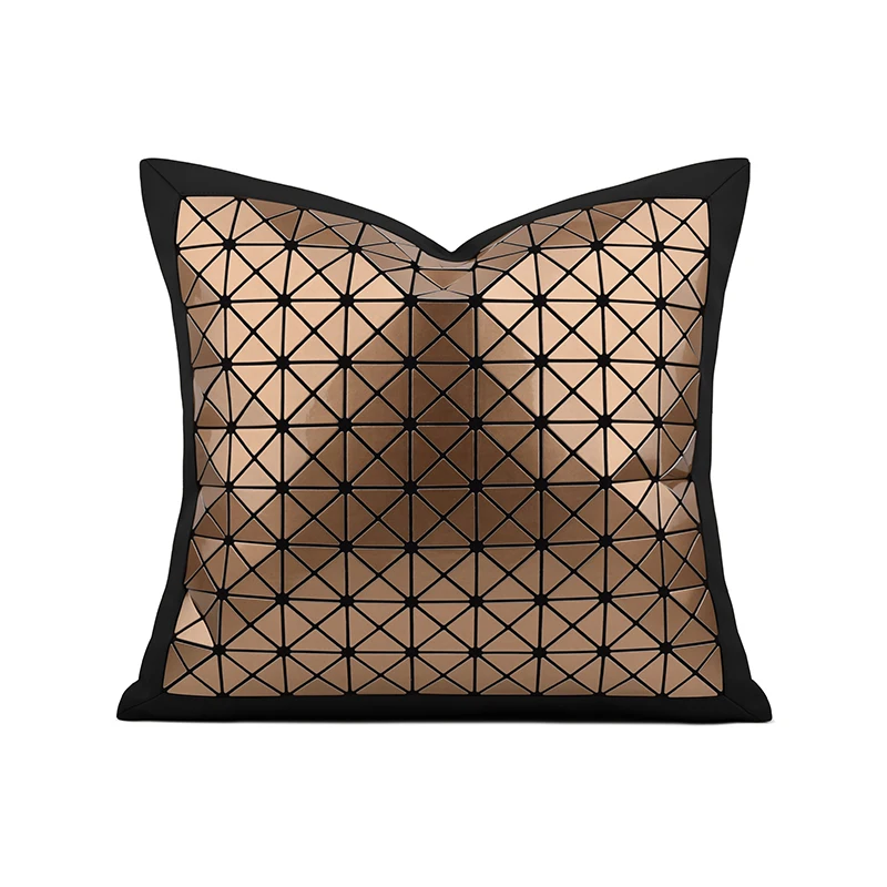 Modern Light LuxuryChildren's Room Model Room Black Coffee Color Geometric Laser Mirror Pillow Space Theme Bedding Cushion Cover