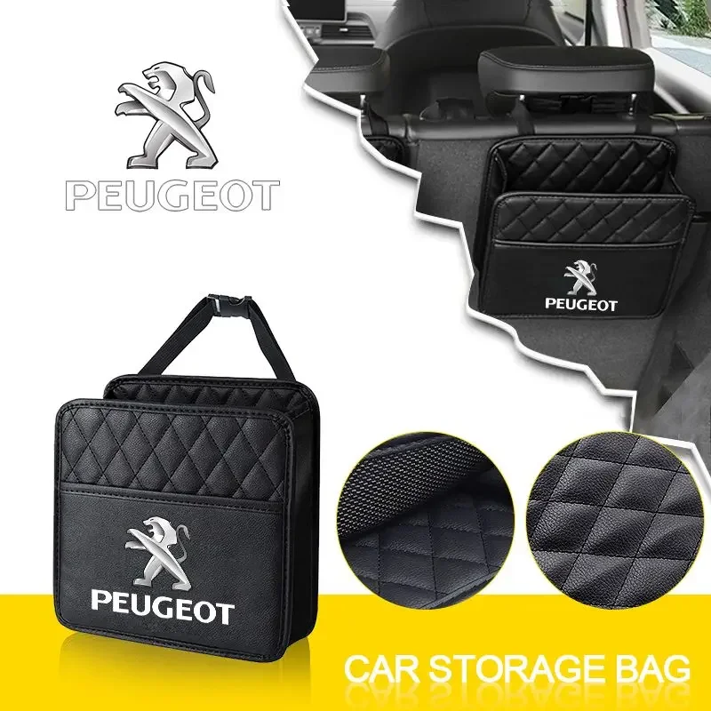 

Multifunctional car seat storage bag Leather storage bag For Peugeot 308 408 508 RCZ 208 3008 2008 206 207 307 Car Gadgets