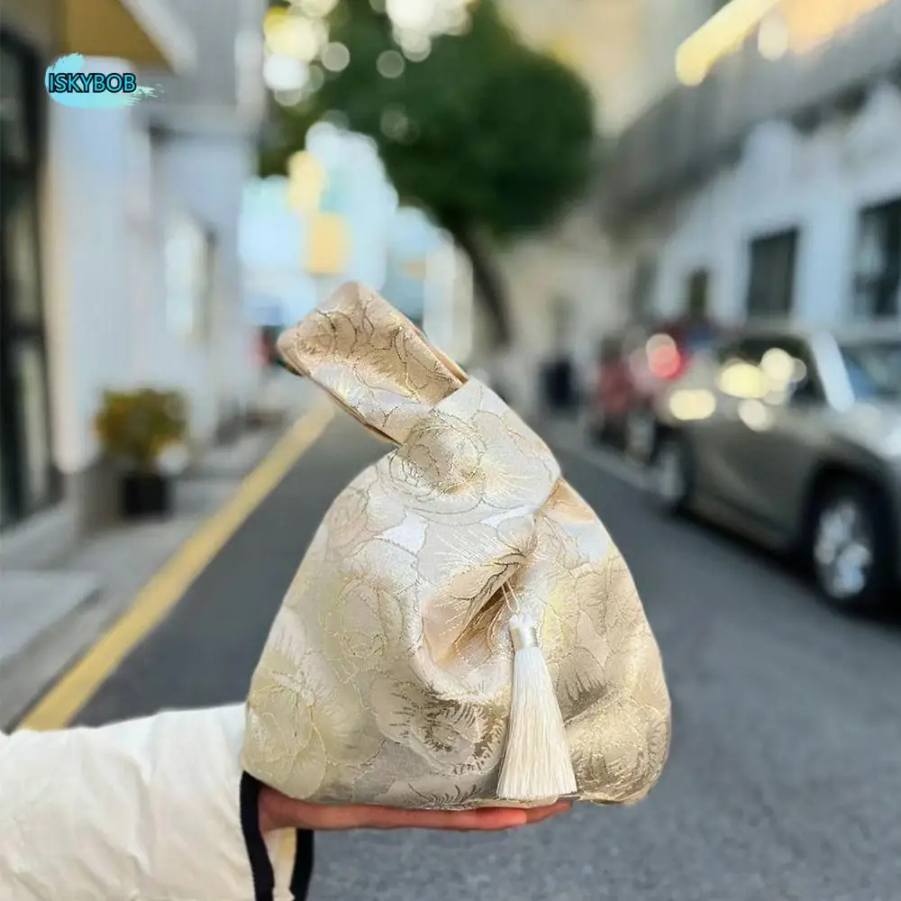 

Pendant Cosmetic Bag Girls Storage Bags New Chinese Style Handbag Tassel Knot Wrist Bag Small Item Pouch Cheongsam Accessories