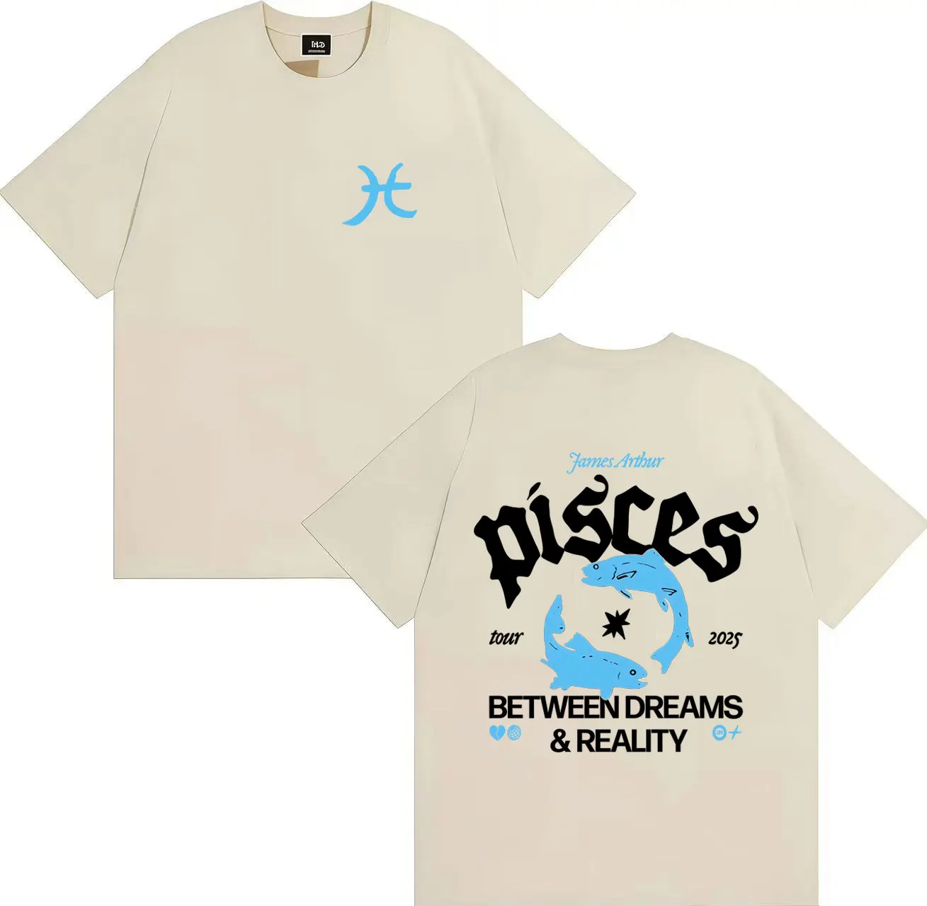 تي شيرت هاراجوكو جيمس آرثر تي شيرت رجالي جولة حول العالم شارع جمالي Y2K تي شيرت رجالي ونسائي غير رسمي تي شيرت صيفي كبير الحجم #5