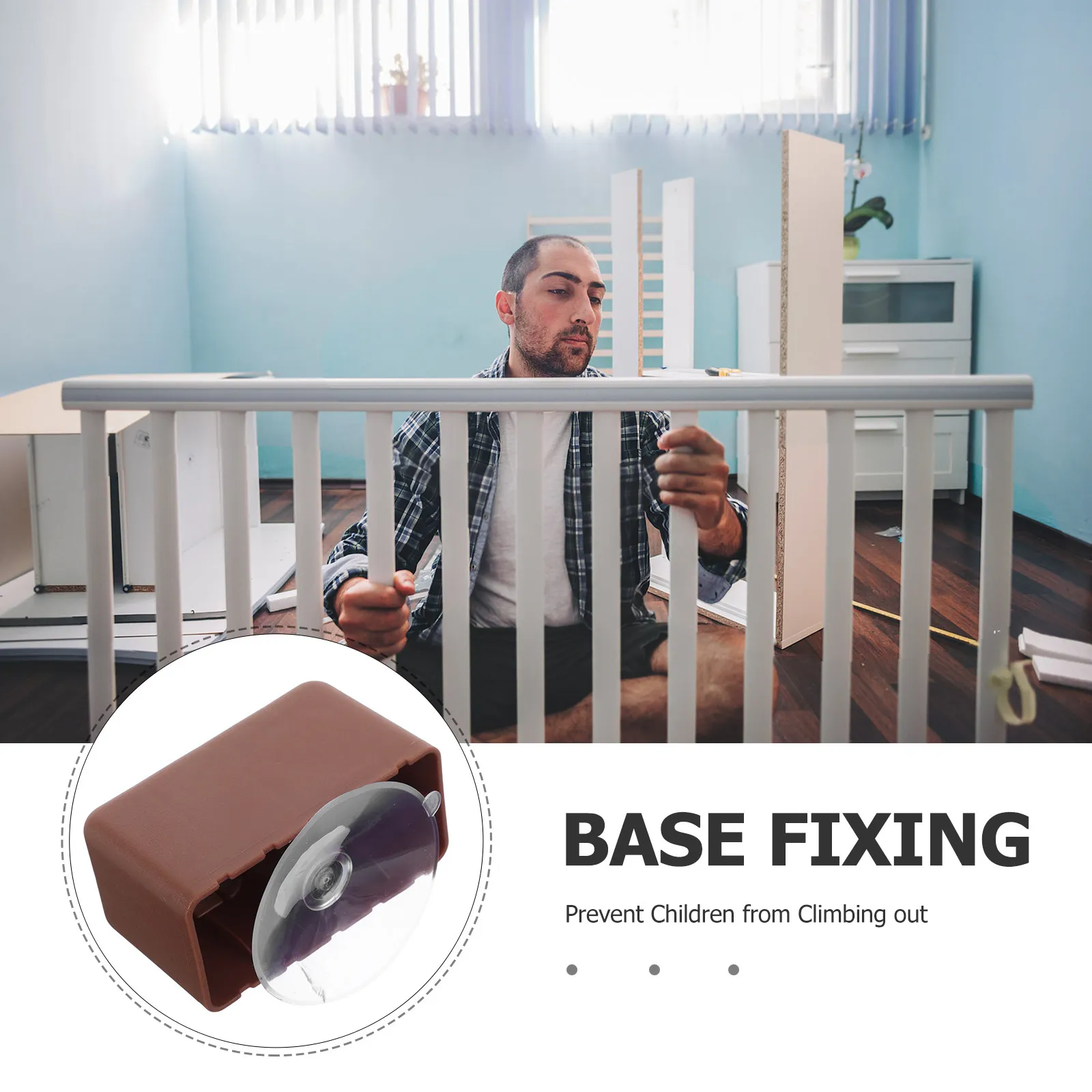 Abnehmbarer Baby-Laufstall-Verbinder Rutschfester Saugnapf-Stabilisator Sicherheitshalter Ersatz-Kunststoff-Fixierer für Zaun