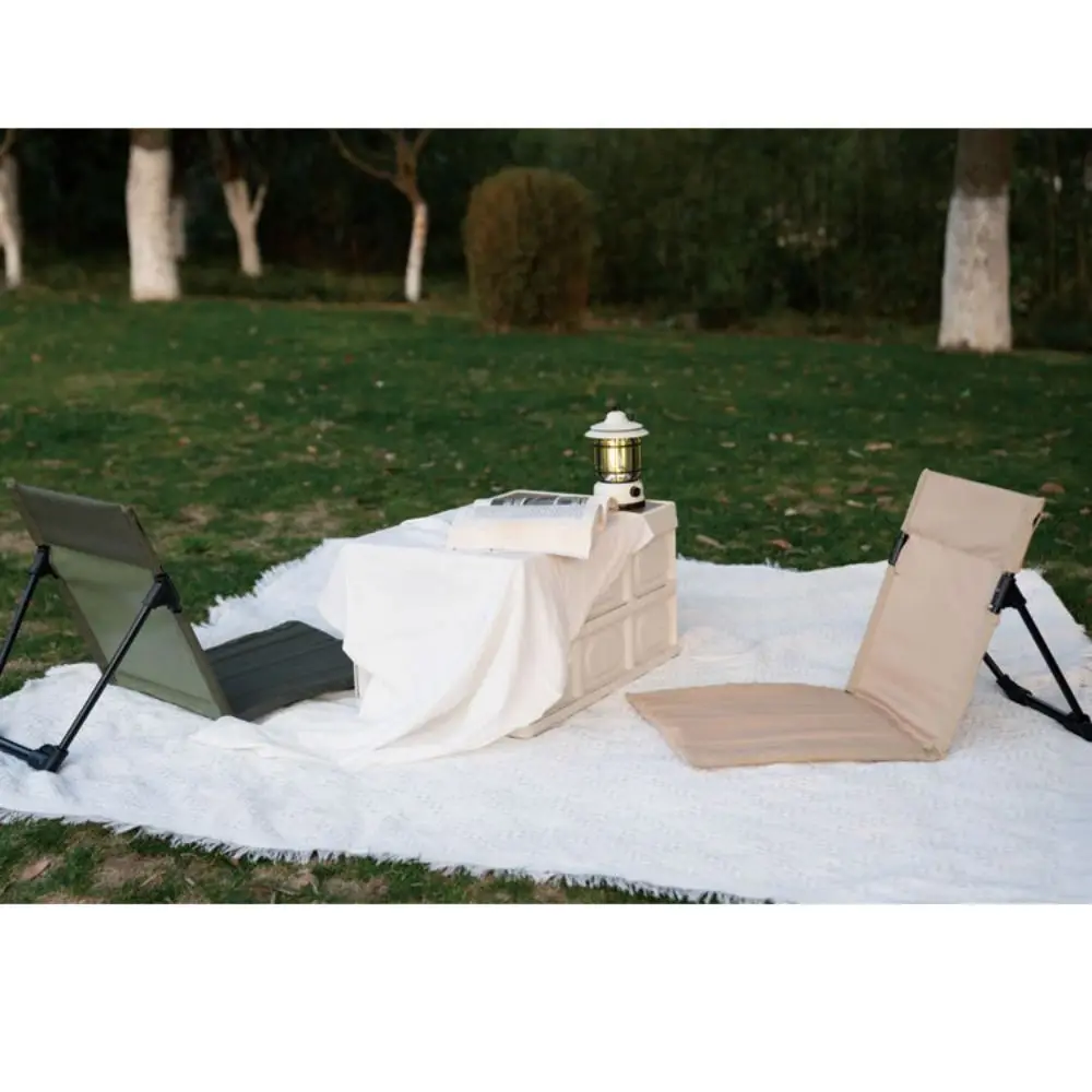 

Aluminum Alloy Frame Foldable Camping Chair Comfortable Sitting Backrest Chair Folding Backrest Cushion with Storage Bag