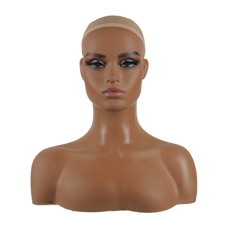 

Fashion PVC Mannequin Stand Mannequin Head With Shoulder Sale For Hair Wig Jewelry Scarf Display Holder