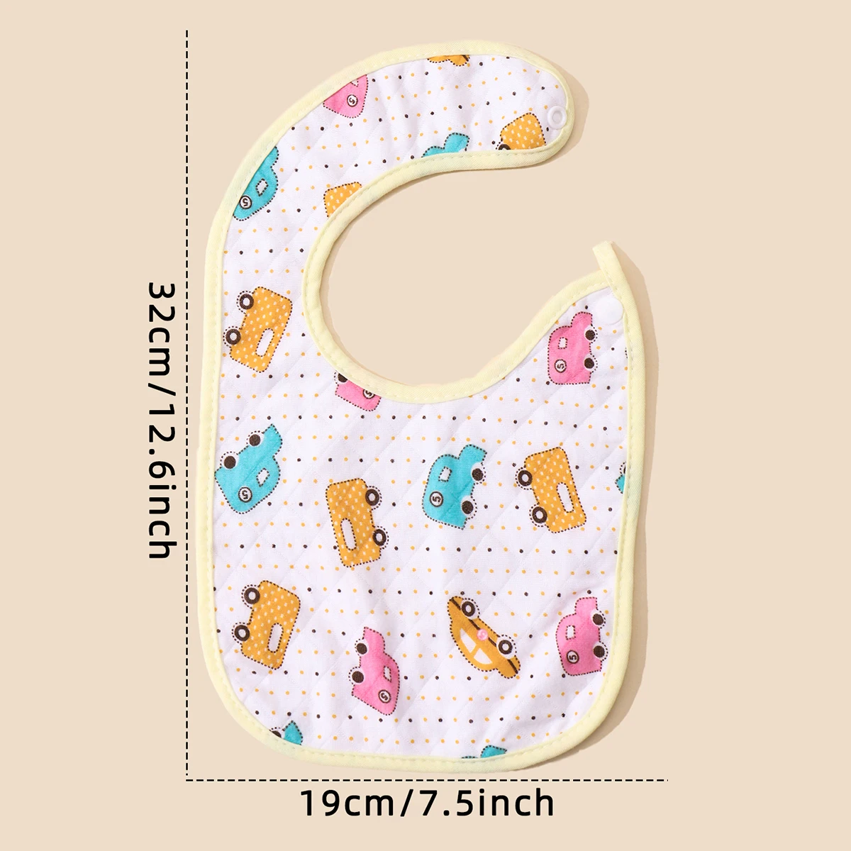 Random 3pcs Baby Bibs Burp Cloths Bibs Soft Cotton Adjustable Bib U Shape Newborn Feeding Bibs Infants Saliva Towel