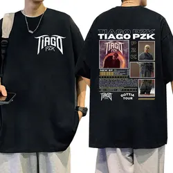 Rapper TIAGO PZK Graphic T Shirt Men's Hip Hop Fashion Short Sleeve T-shirts Unisex Vintage Oversized Cotton T-shirt Streetwear