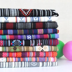 Bohemian Fabric Striped Jacquard Geometric Yarn Dyed Polyester Cotton Blend for Sewing Cape Turban by Half Meter