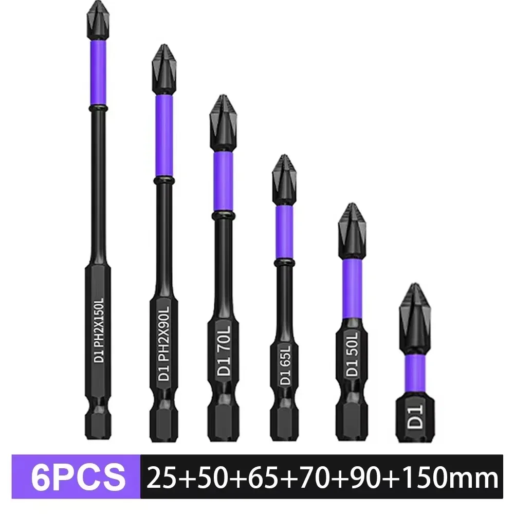 Magnetische Impact Phillips Bit Antislip Lange Schroevendraaier Bit Set Hex Shank Cross Impact Driver Bit voor Power Boren
