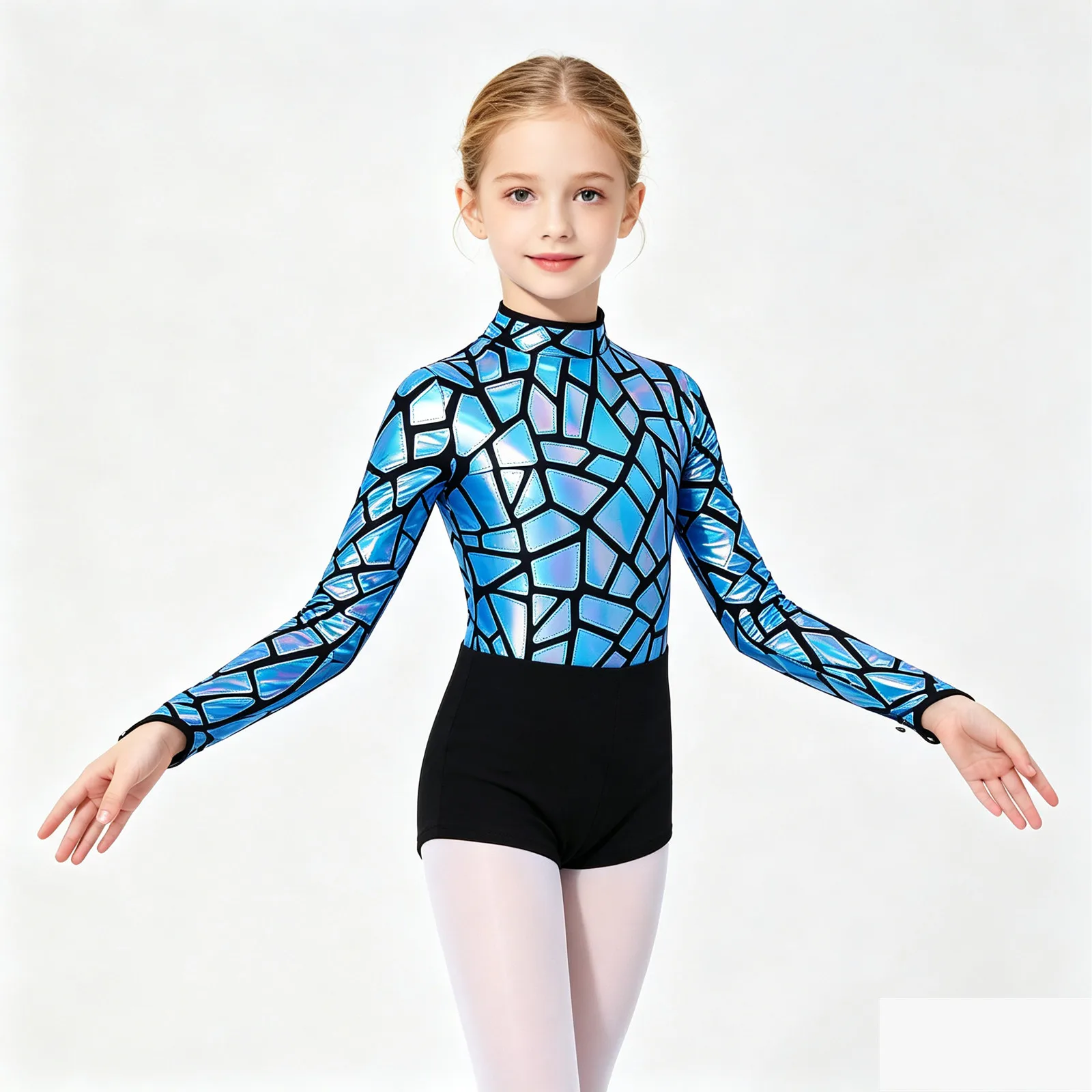 criancas-meninas-lantejoulas-metalicas-ginastica-collants-ballet-camisa-traje-jazz-danca-macacao-manga-longa-buraco-de-fechadura-volta-bodysuits