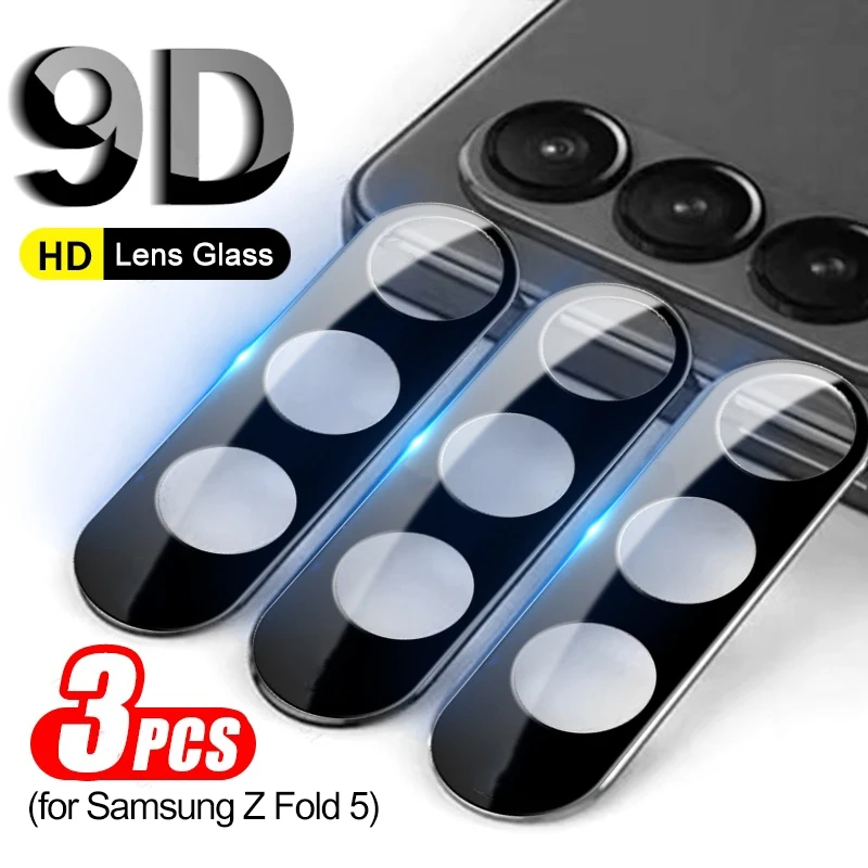 1/3 pçs vidro temperado preto para samsung galaxy z fold 5 fold5 lente traseira protetor de câmera 3d curvado película protetora em z fold 5