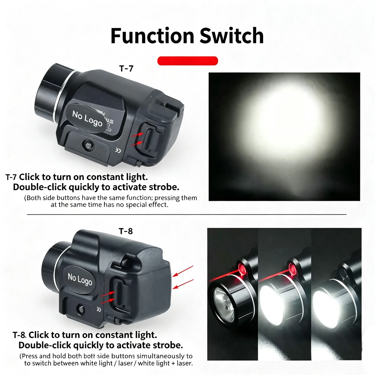 Tactical TLR-1 TLR-1HL TLR-3 TLR-7 Airsoft Scout Light Hunting for GLOCK 17 19 Pistol Gun Hanging Flashlight 20mm Rail