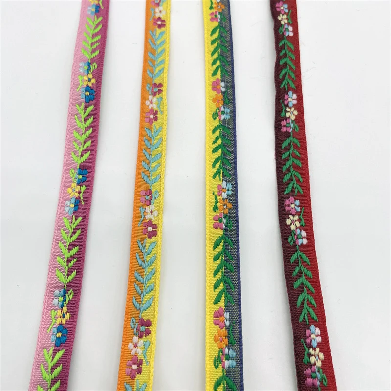 1.1 cm Wide Daisy Flowers Lace Japan Pastoral Dichromatic Small Ribbons Fresh Jacquard Ribbon For Hand-diy Doll Dress Decorated