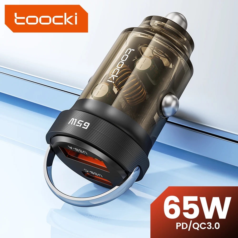 Toocki Mini USB Car Charger Quick Charge 3.0 Fast Charging Charger For iPhone 14 13 Xiaomi Auto Type C QC PD 3.0 Phone Charger