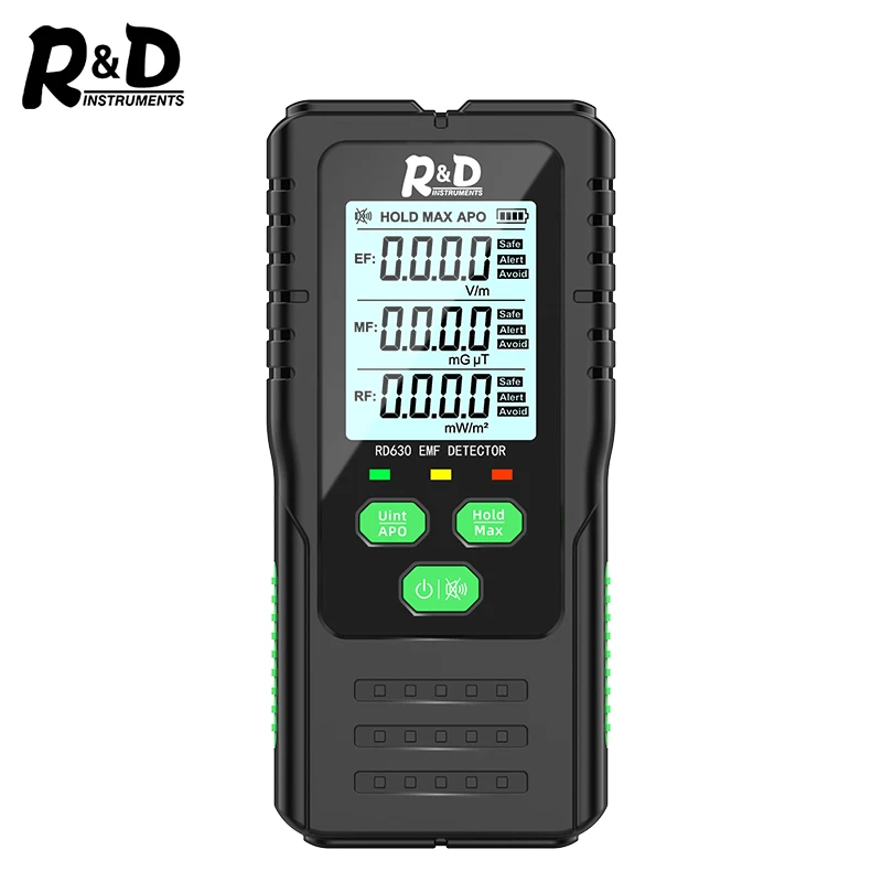 R&D RD630 Electromagnetic Field Radiation Detector Tester EMF Meter Multifunctional Handheld Portable Radio Frequency Warn Meter 